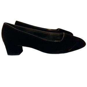 Vintage Velvet Dark Brown Short Heels Block Heel Special Occasions by Saugus